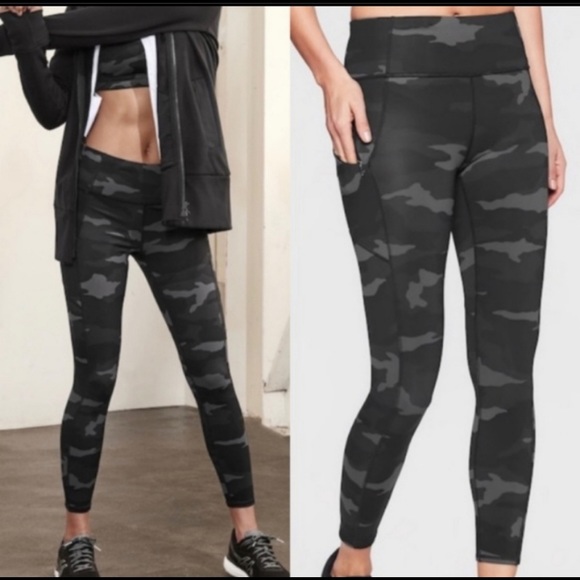 ATHLETA Camo Contender 7/8 Tight Leggings Gray Camouflage - Picture 3 of 7
